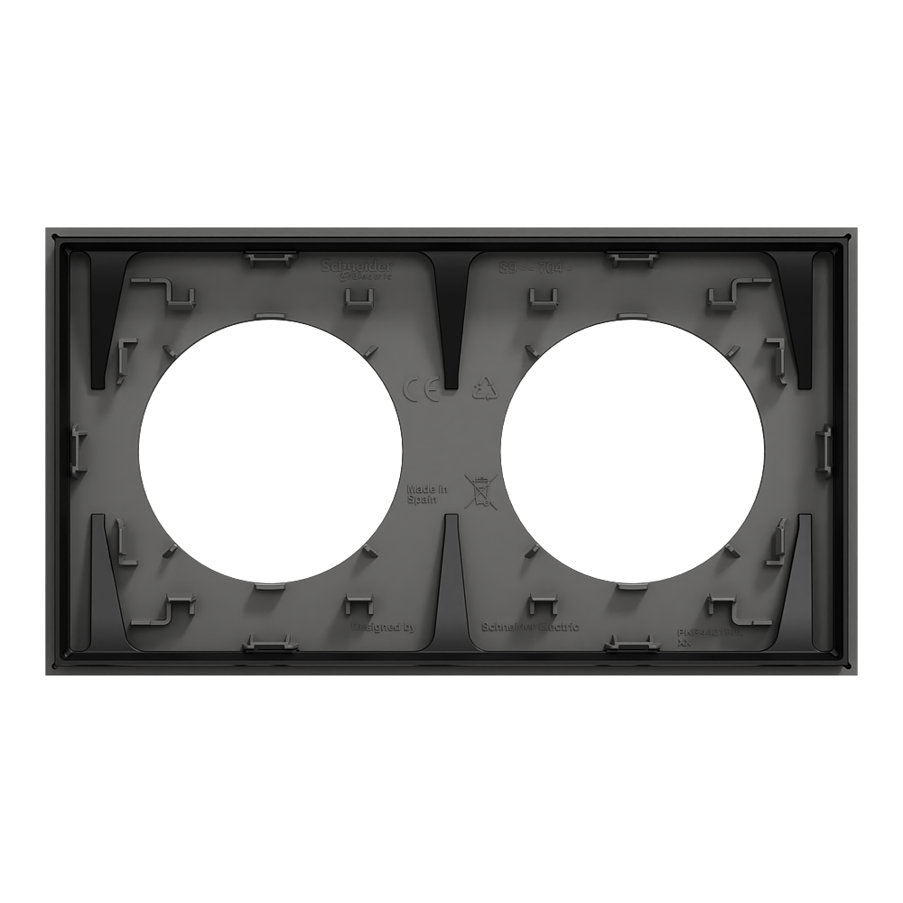 Odace plaque 2 postes gris basalte